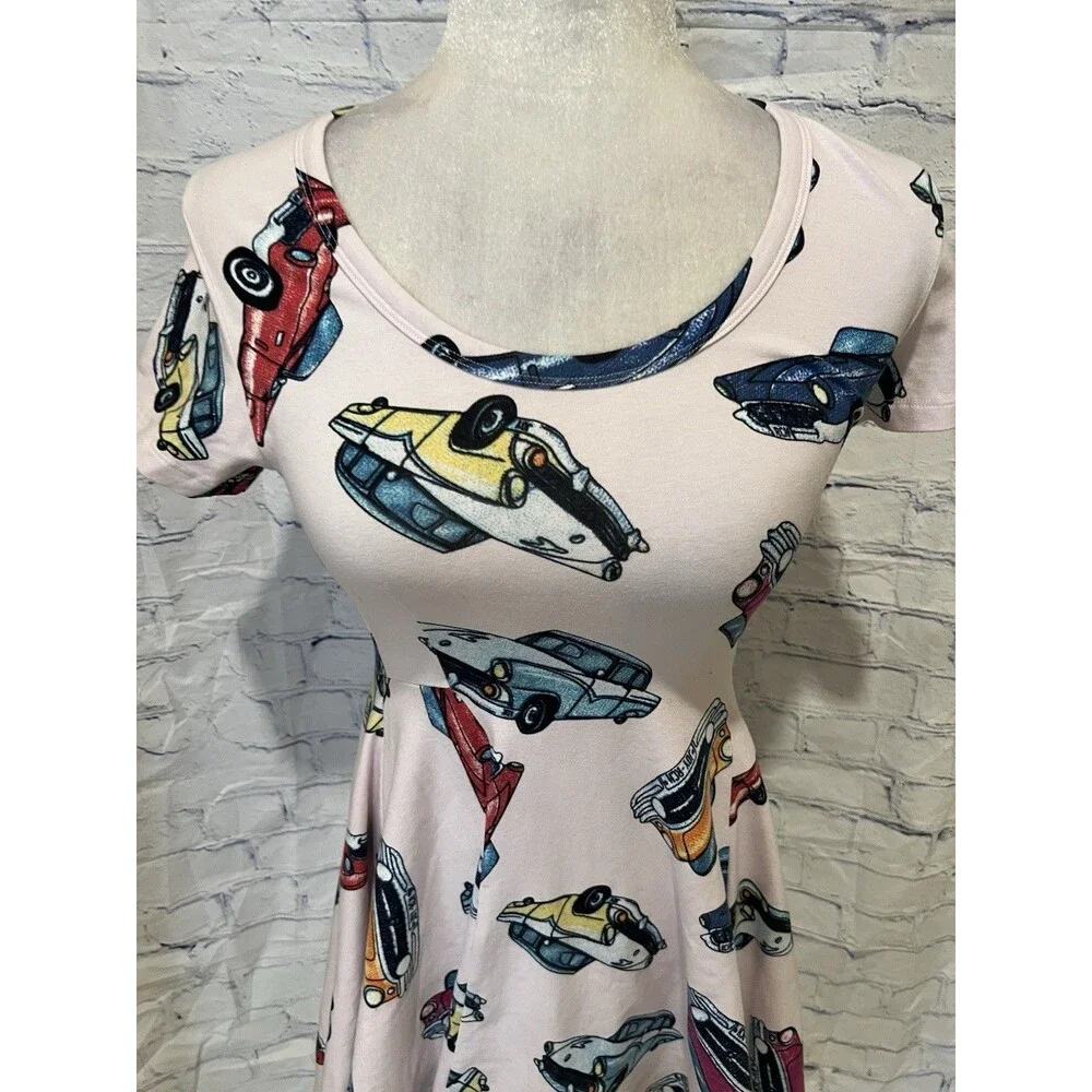 Joyrich Car Skater Pink Cotton Blend Dress Size Small - Picture 2 of 6